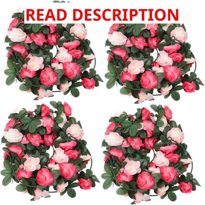 Artificial Rose Vines for Wall Decor 4pcs
