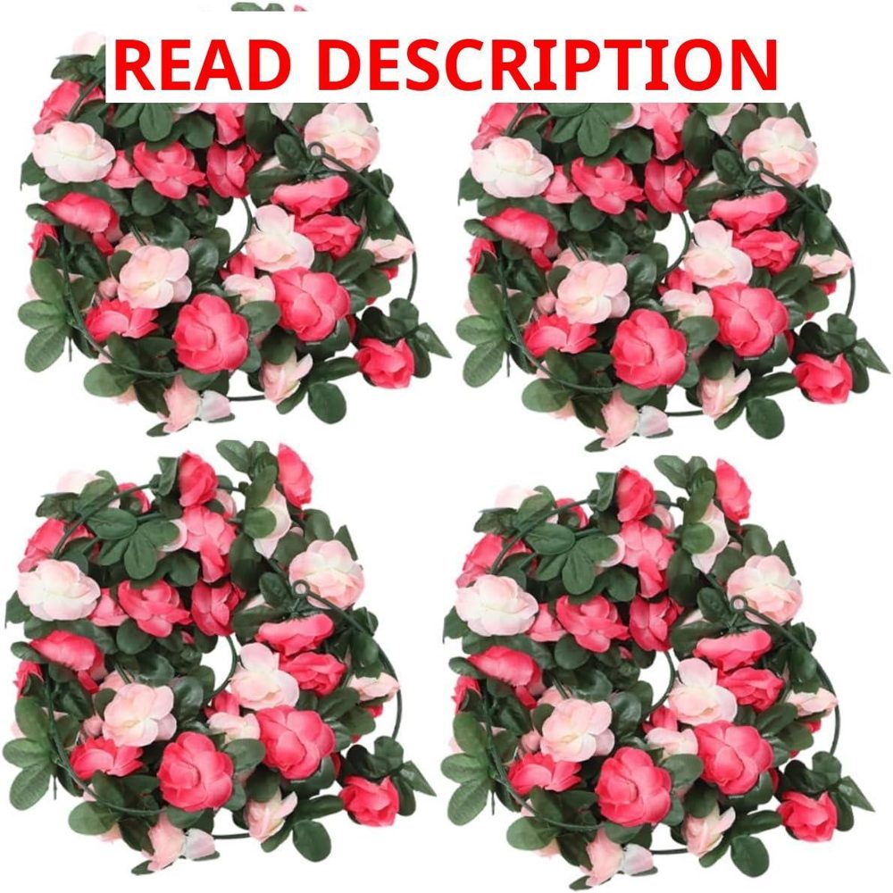 Artificial Rose Vines for Wall Decor 4pcs