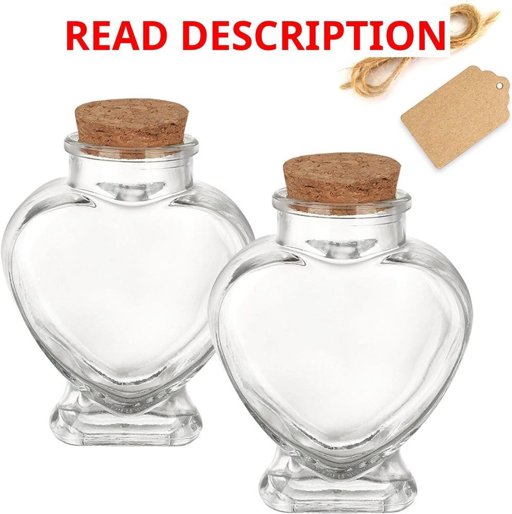 WHJY 2-pack 5oz Glass Jars with Cork Lids