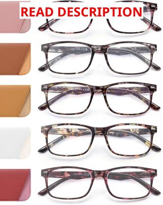 JOLISU 5 Pack Reading Glasses for Women