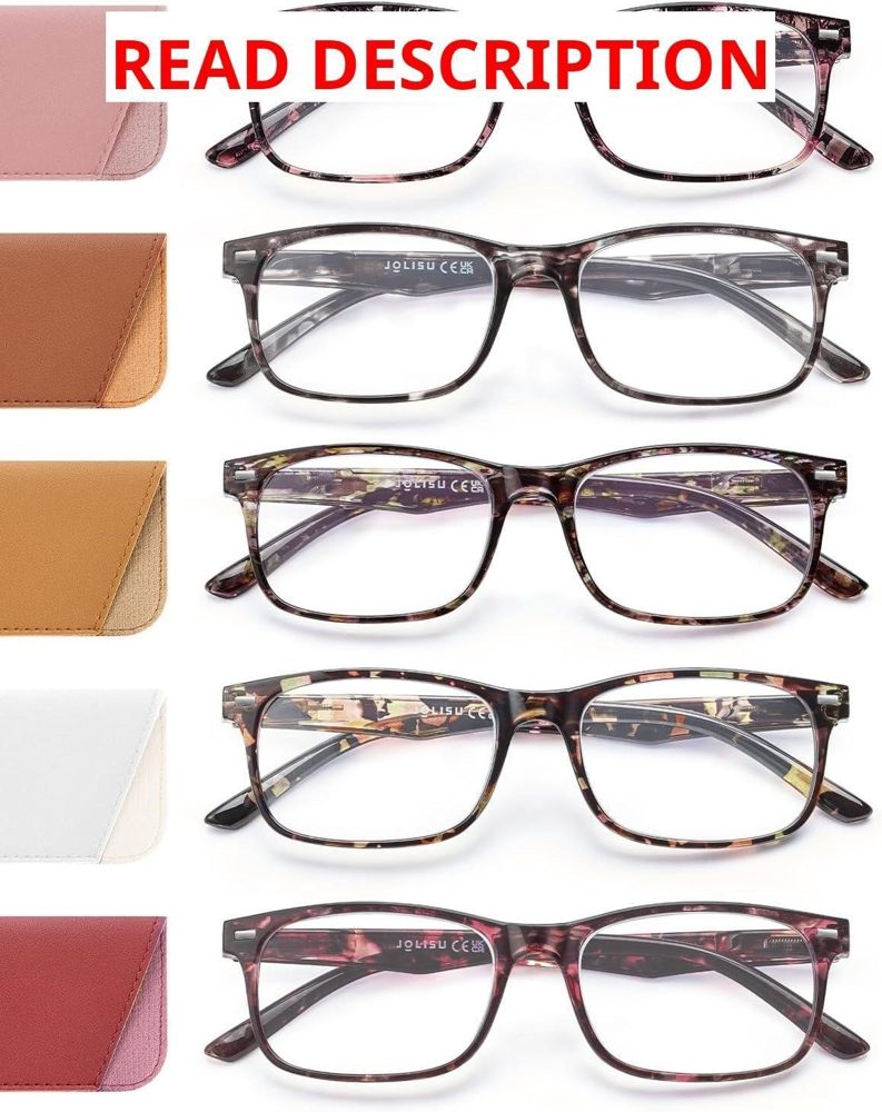 JOLISU 5 Pack Reading Glasses for Women