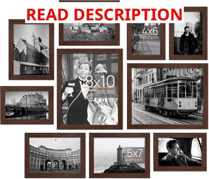Upsimples 10-Piece Frames 8x10/5x7/4x6 Brown