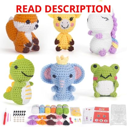 Soobeeke Crochet Kit: 6 Animal Kits with Video