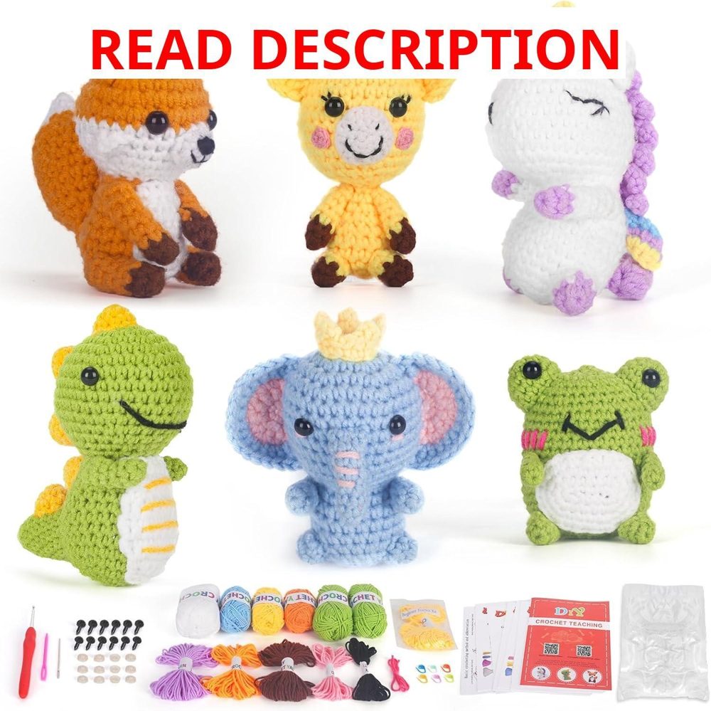 Soobeeke Crochet Kit: 6 Animal Kits with Video