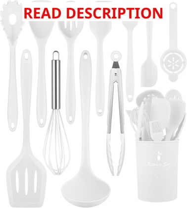 White Kitchen Utensils Set 12-Pcs Silicone