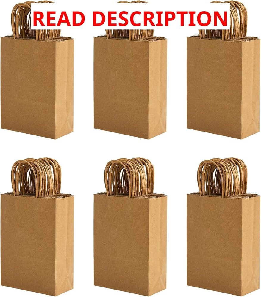 RACETOP Small Kraft Bags 100 Pack 5.8x3.2x8.25