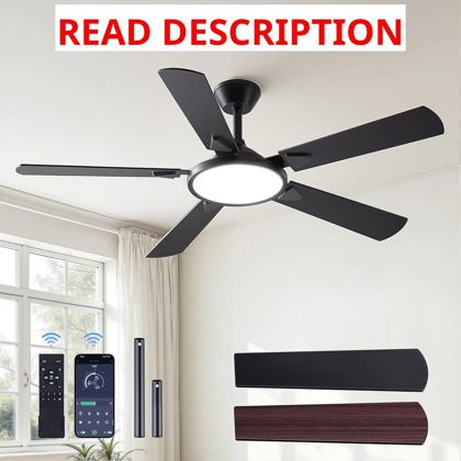 OJX 52" Ceiling Fan with Light DC Remote/APP