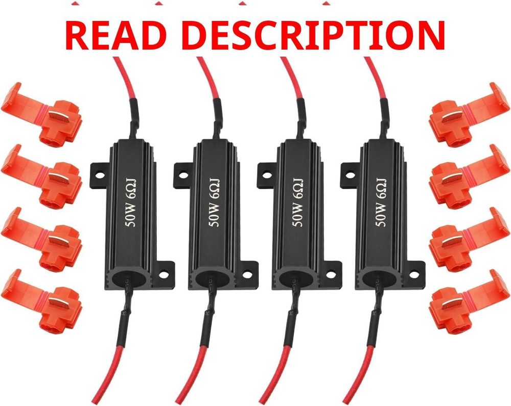 AUXLIGHT 4Pcs 50W 6  Load Resistors Black