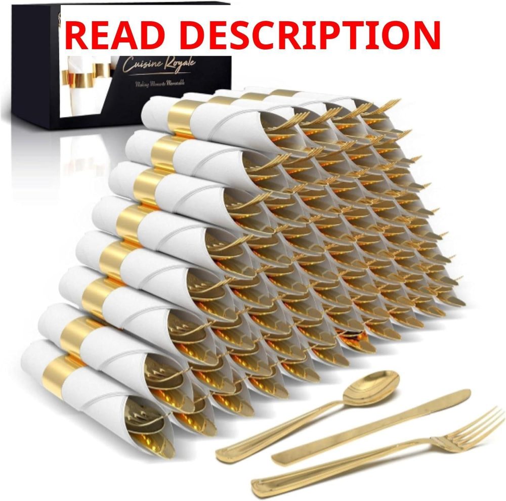 Prestee 200-Piece Gold & Silverware Set