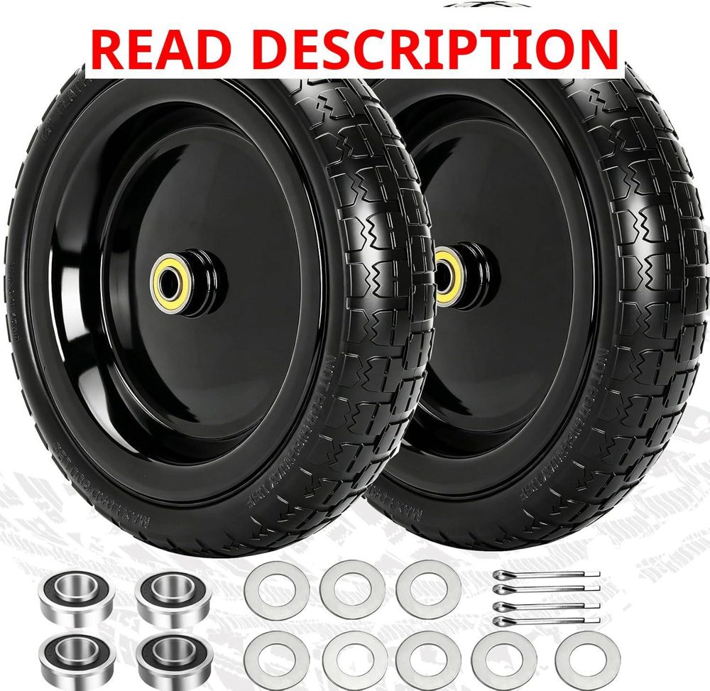 13" Flat Free Wheels for GOR Garden Cart Tires