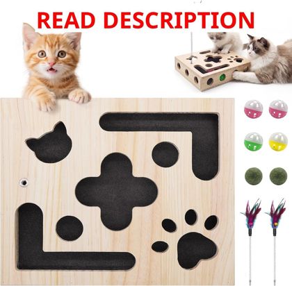 Indoor Cat Toys - Nail File Box Puzzle Feeder
