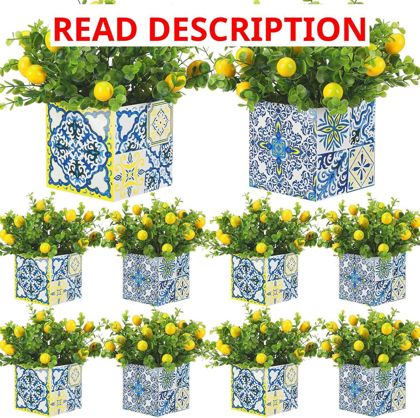 Giegxin 8 Sets Blue Tiles Lemon Centerpiece