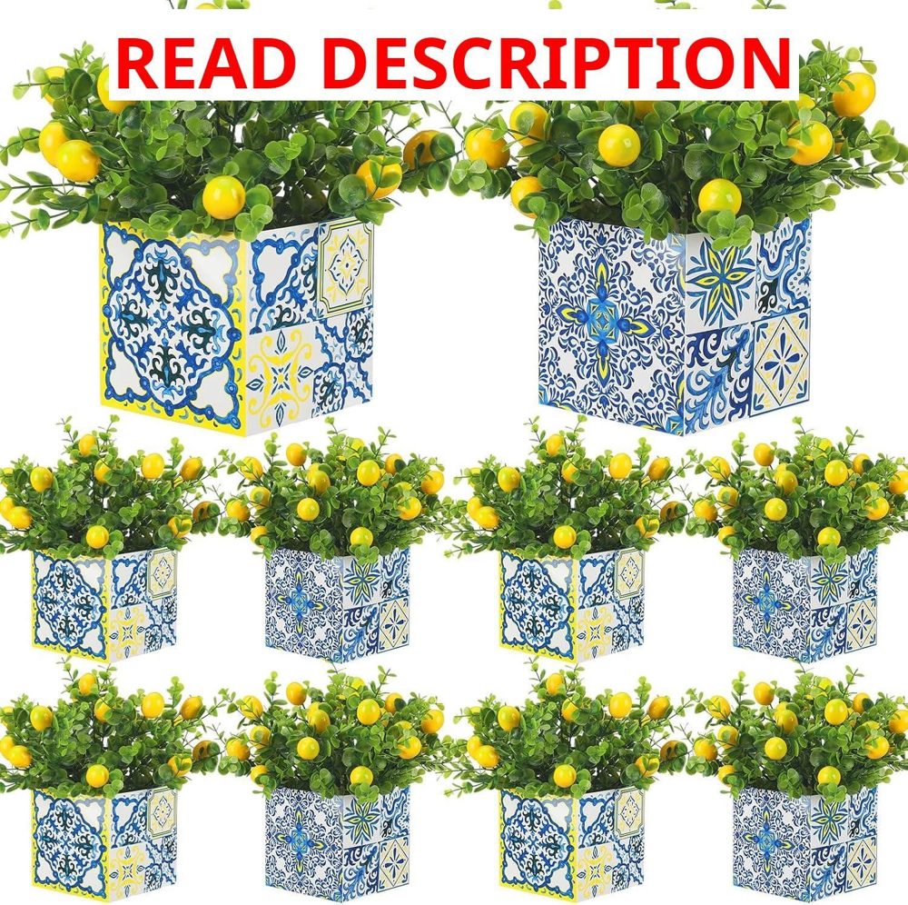 Giegxin 8 Sets Blue Tiles Lemon Centerpiece