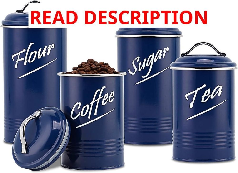 Hillbond Kitchen Canisters Set Navy Blue