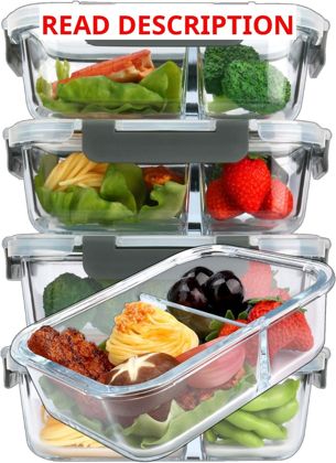 M MCIRCO 5 Pack 36 oz Glass Containers