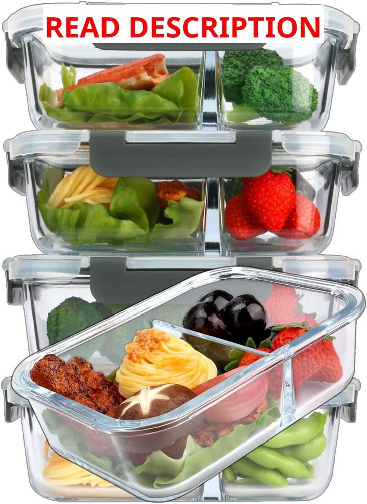 M MCIRCO 5 Pack 36 oz Glass Containers