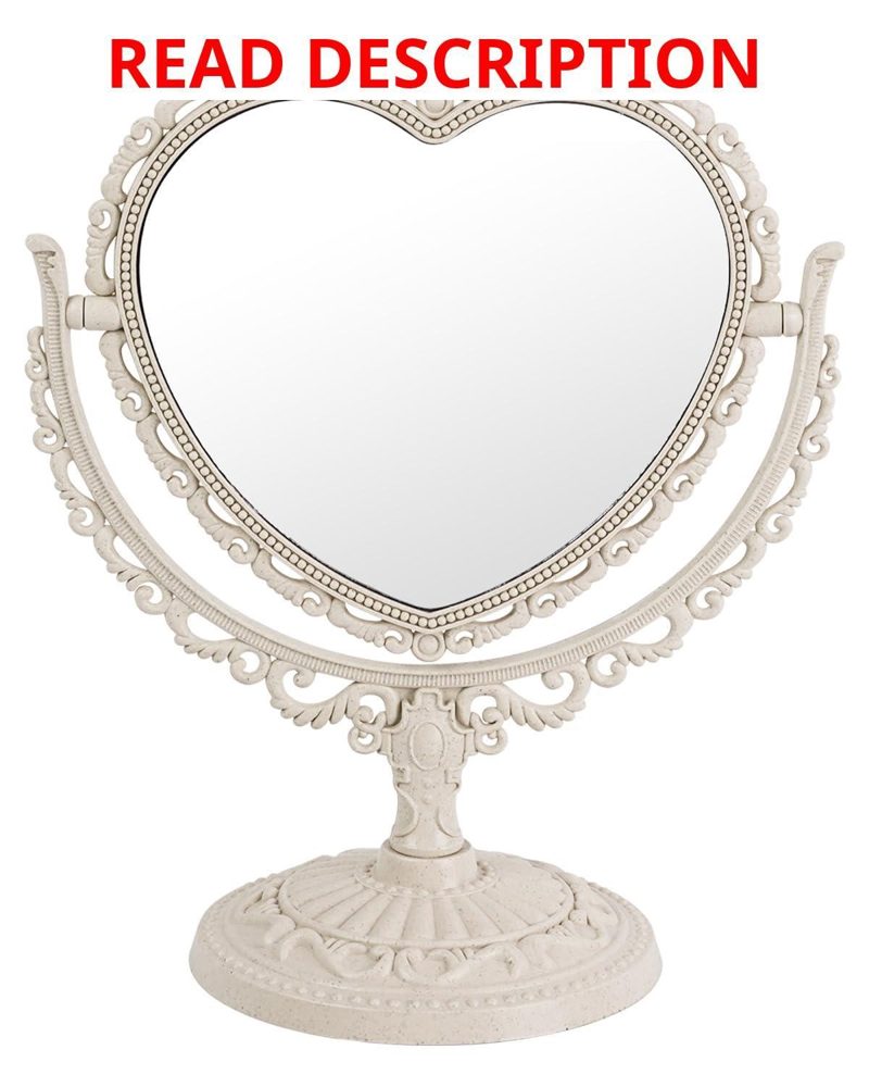 XPXKJ 7-Inch Heart Mirror Double-Sided Vanity