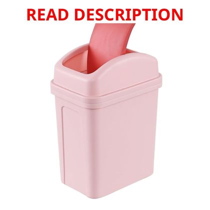 1.8 Gallon Pink Swing Top Trash Can Plastic