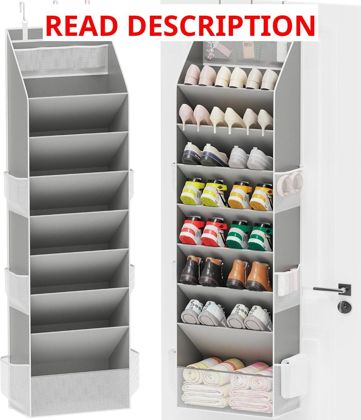 Criusia Over-the-Door Shoe Organizer Gray