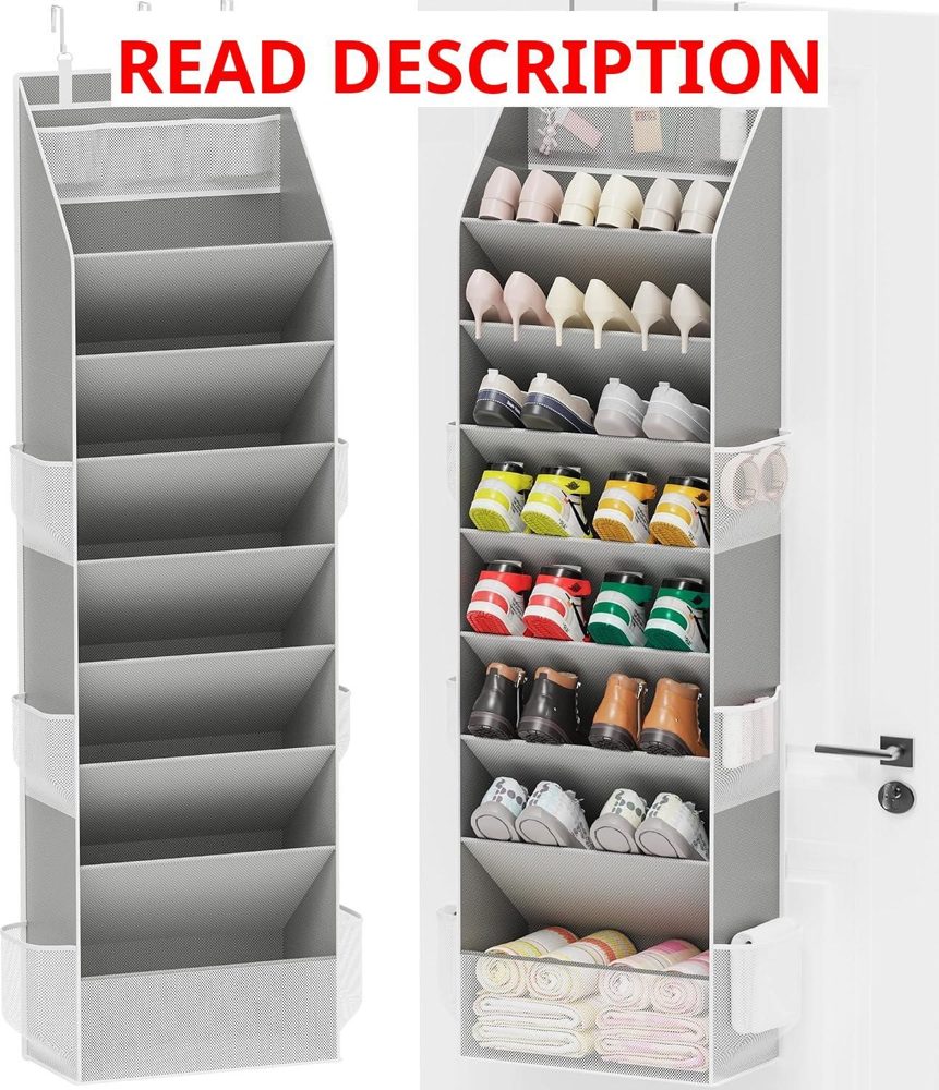 Criusia Over-the-Door Shoe Organizer Gray
