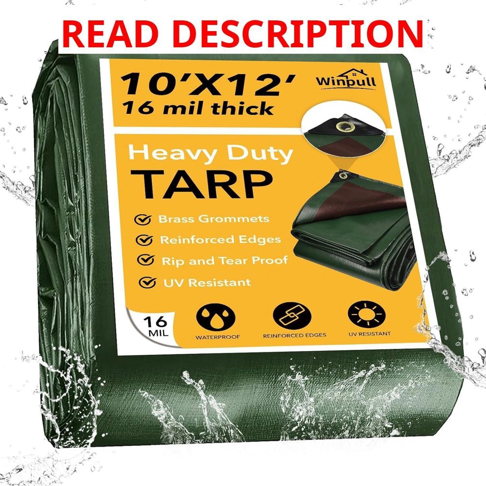 Winpull Tarp 10x12ft 16 Mil Green