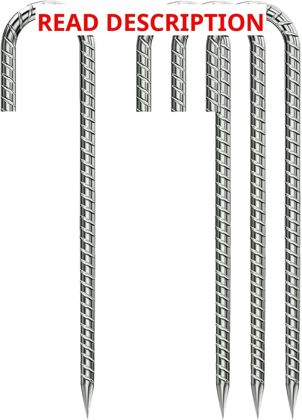 Rebar Stakes 12" Ground Stakes Galvanized 4pcs