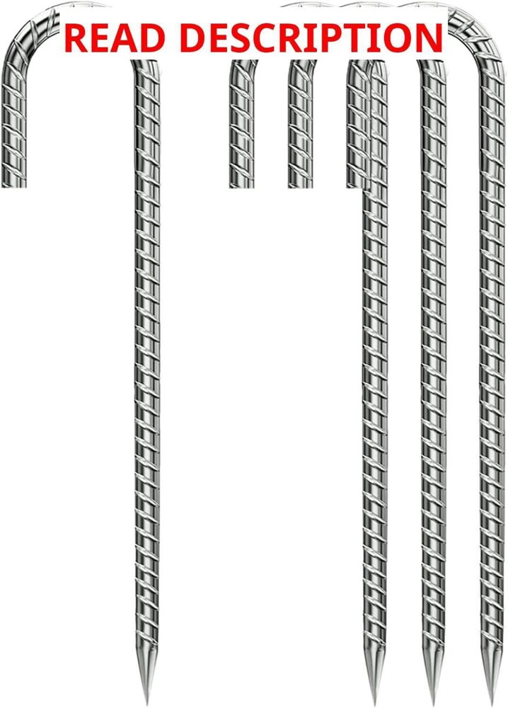 Rebar Stakes 12" Ground Stakes Galvanized 4pcs