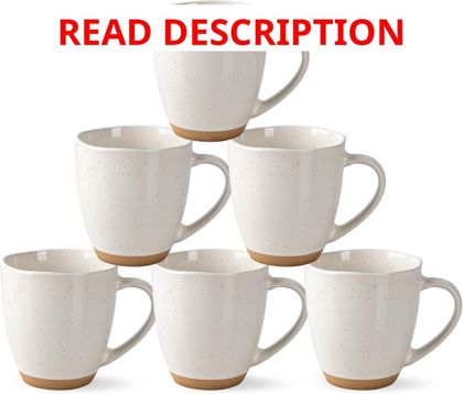 AmorArc 12oz Ceramic Mugs Set of 6 Safe