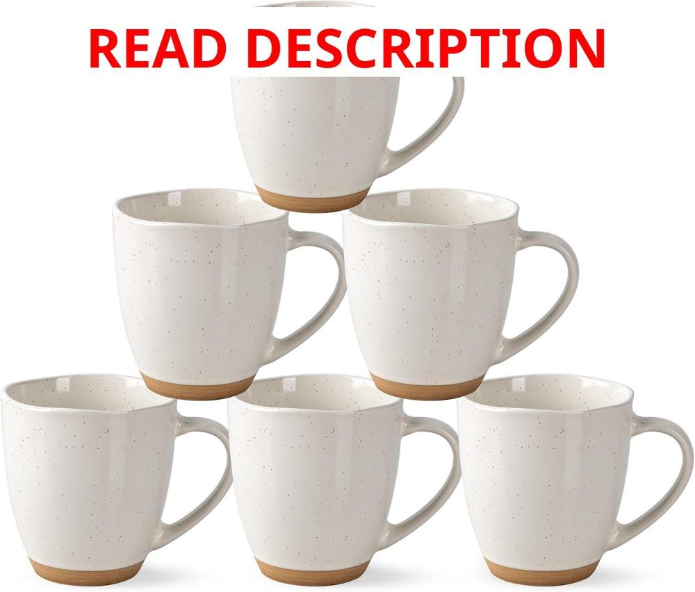 AmorArc 12oz Ceramic Mugs Set of 6 Safe