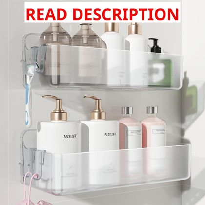 Nieifi Adhesive Shower Shelves Clear 2-pcs
