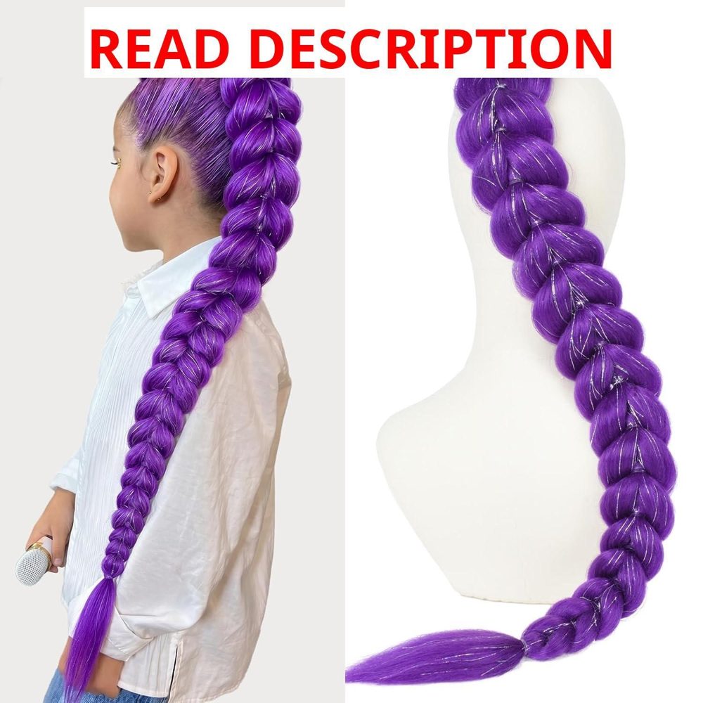 Purple Braiding Hair Ponytail Extensions 30"