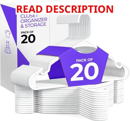 Beddora Plastic Hangers 20 Pack White Hangers