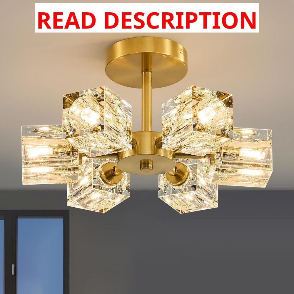 Sputnik Crystal Semi-Flush Chandelier