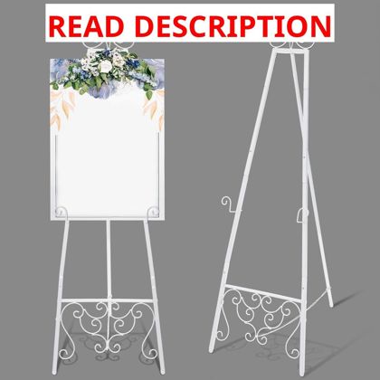 White Wedding Easel Stand 57" Display Stand