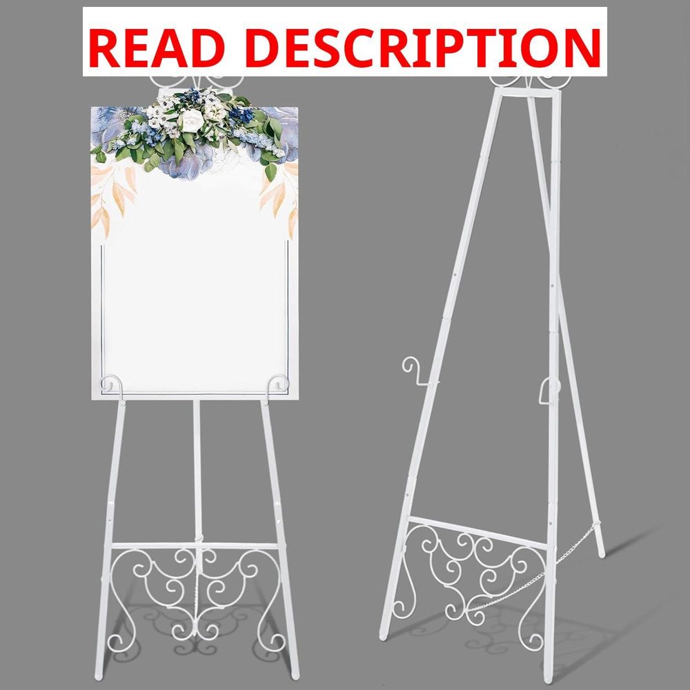White Wedding Easel Stand 57" Display Stand