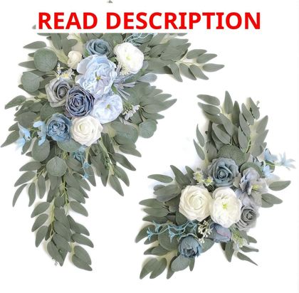 Faux Flower Swag Set 2 for Wedding Signs Blue