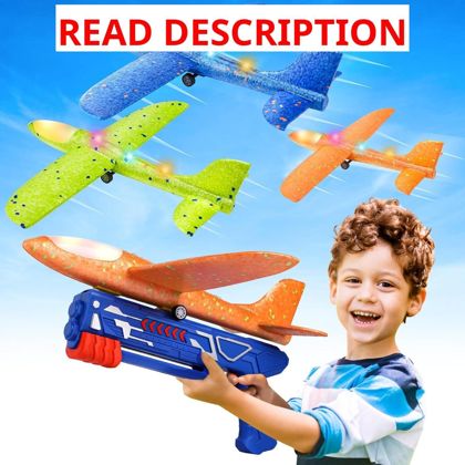 Fuwidvia 3 Pack LED Foam Glider Plane Toys