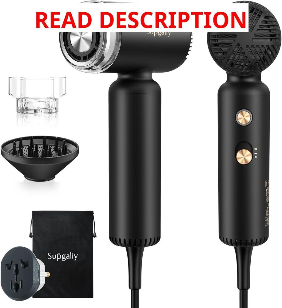 Dual Voltage Travel Hair Dryer 100-240V Black