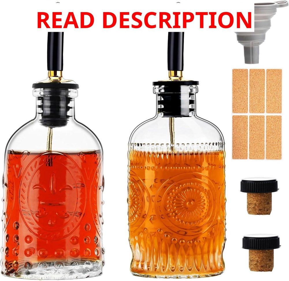 gegewawa Glass Syrup Bottles 2-Pack 7 oz each