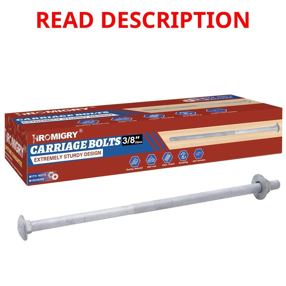 Carriage Bolts 3/8"x10" HDG with Washers/Nuts