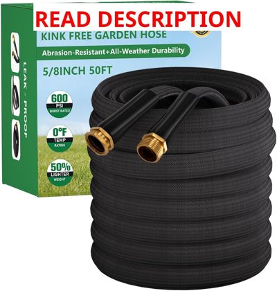Garden Hose 50FT Non-Expanding Water Hose