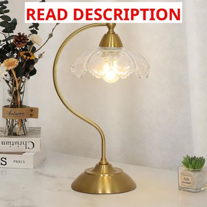 Glass Desk Lamp Gold Table Lamp with Shade