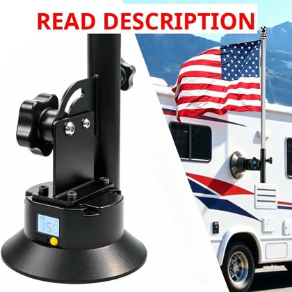 RV Flag Pole Holder Vacuum Cup Mount for Car
