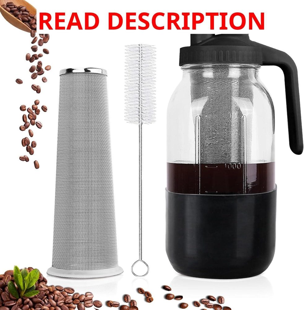 Cold Brew Coffee Maker 64oz Mason Jar Pitcher