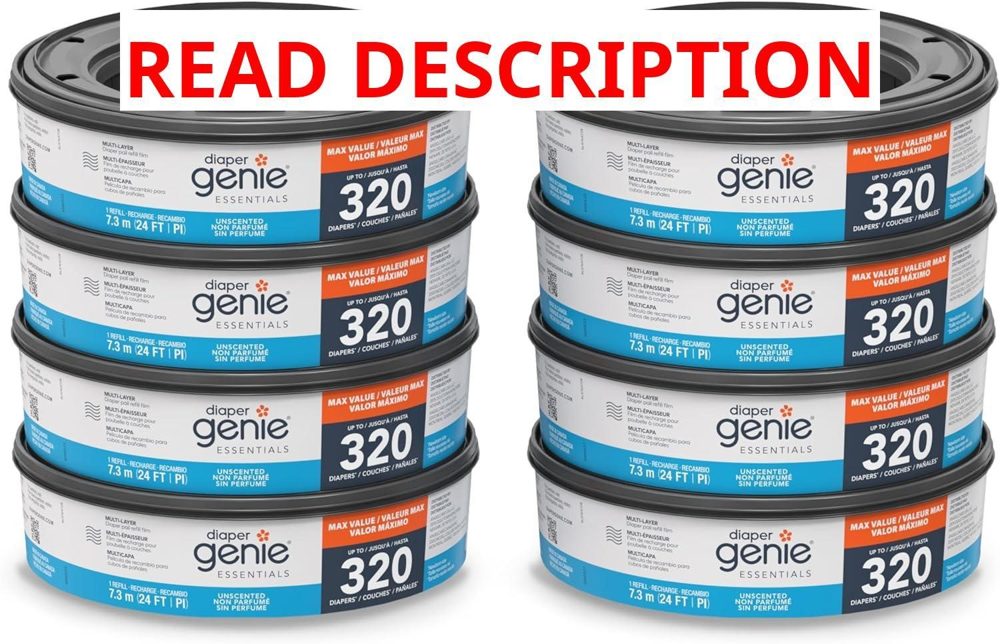 Diaper Genie Essentials Round Refill 8-Pack