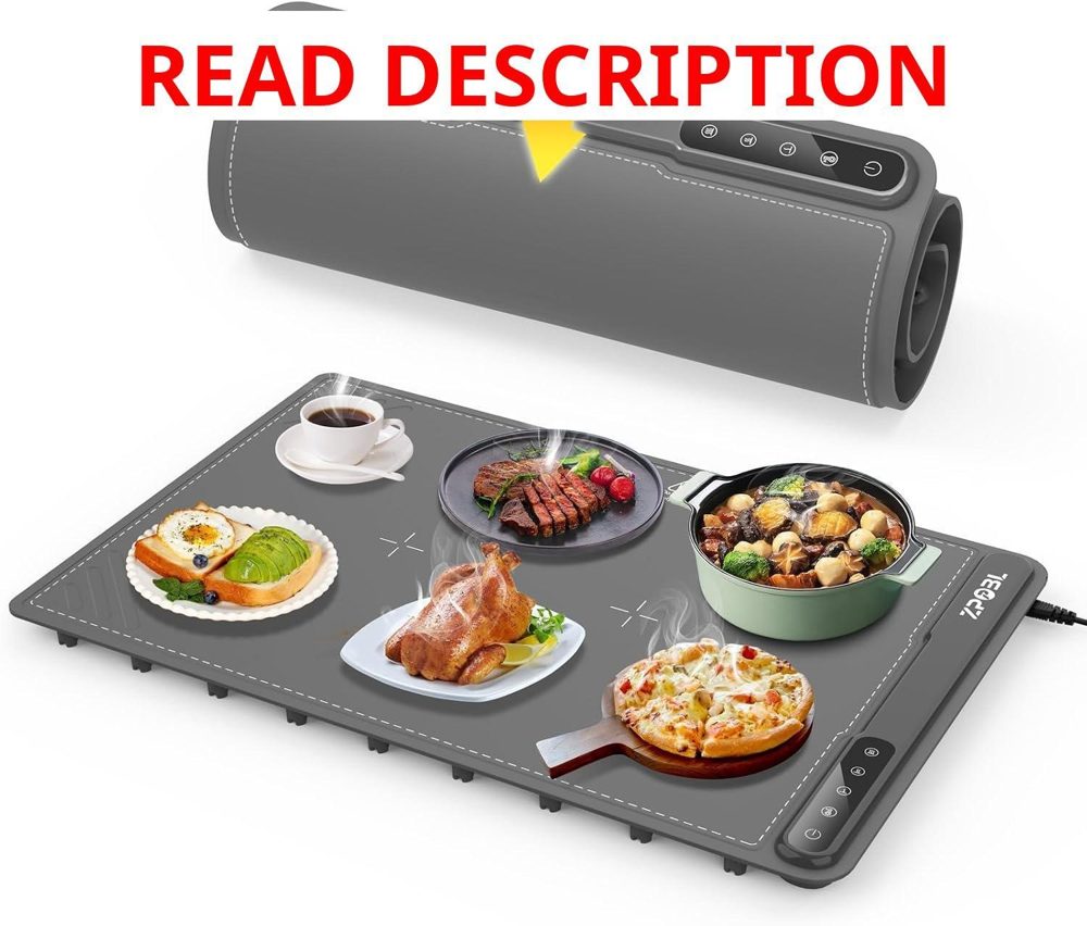 Electric Food Warmer Tray (24"x16") Gray