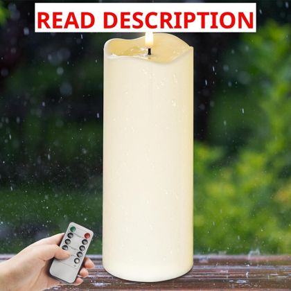 4"x10" Outdoor Flameless Candle Ivory