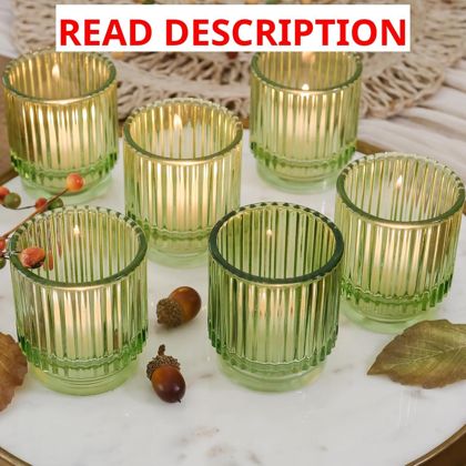Kate Aspen Ribbed Glass Candle Holder Set