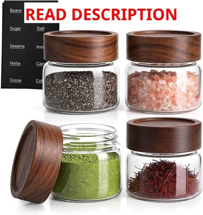 4 oz Glass Jars with Lids - 4 Pack Airtight