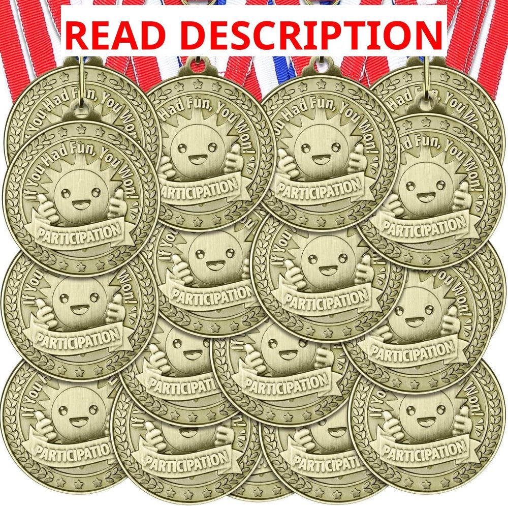 12 Pcs Participant Medal with Neck Ribbon